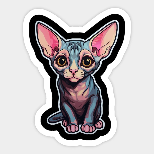 Sphynx Cat - Sphinx Hairless Cat Sticker by fromherotozero